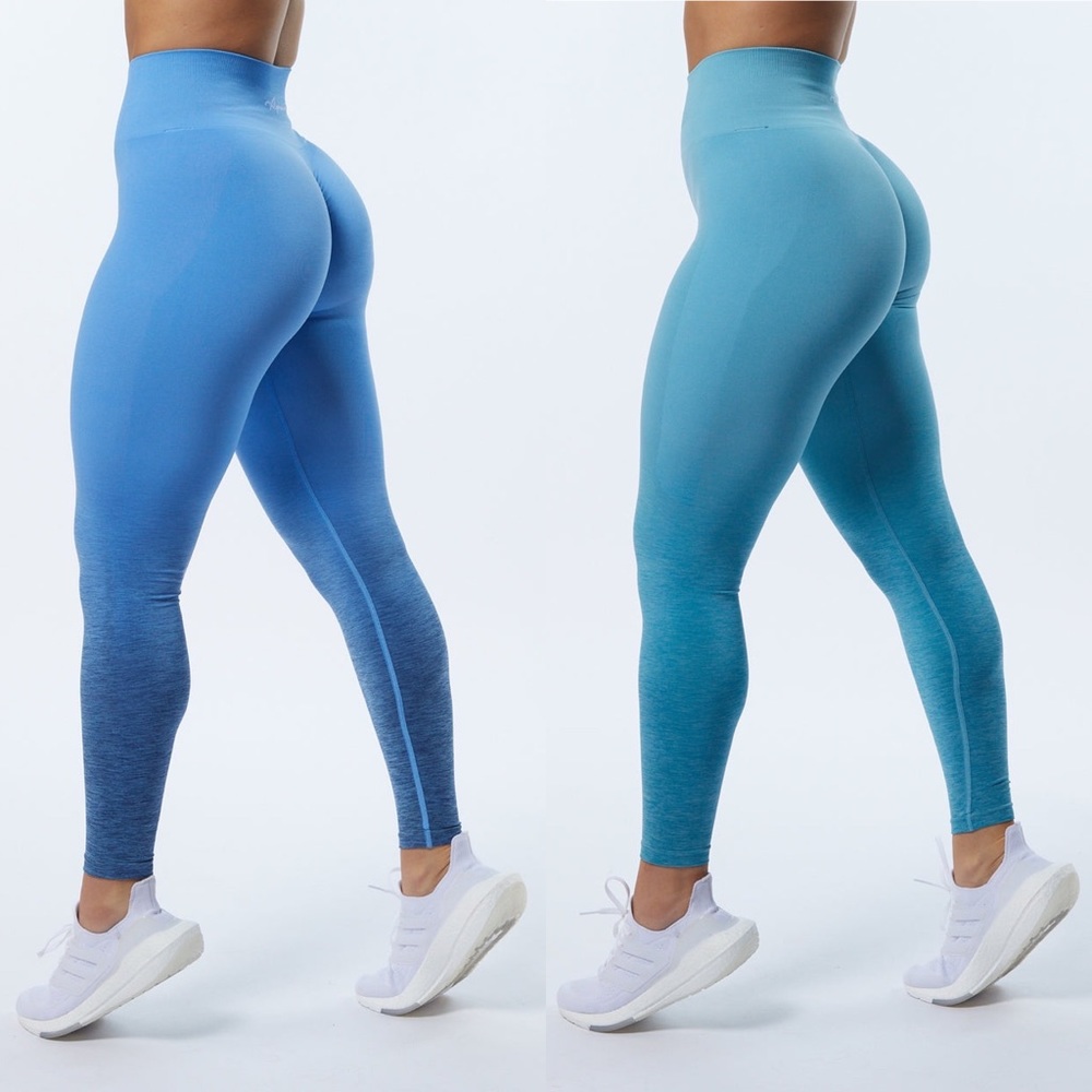 Alphalete Ombre Amplify Blue Moon and Ocean Leggings M